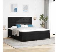 Teenpull Cama somier Box Spring Negro 180 x 200 cm con cabecero tapizado, Estructura de Madera de Pino, colchón de firmeza Media, Soporte para Dormitorio Interior, Descanso y Montaje para 2 Personas