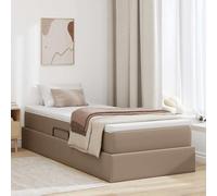 Teenpull Cama somier canapé con colchón, Base elevable abatible con almacenaje, Estructura de Metal y Cuero sintético Capuchino 90 x 190 cm, Dormitorio Juvenil o Adulto, y Descanso