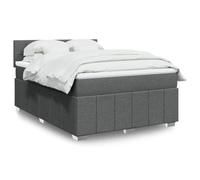 Teenpull Cama somier con Estructura de Base lecho canapé con cabecero en Tela Gris Oscuro para Dormitorio Juvenil y Adulto con Almacenamiento abatible y Soporte para colchón de 160x200 cm