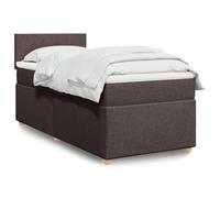 Teenpull Cama somier con Estructura tapizada en Tela marrón Oscuro y cabecero, Base Nido abatible con colchón de muelles ensacados, tamaño 80x200 cm para Dormitorio Juvenil o Adulto