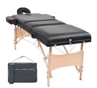 Teenpull Camilla de masaje plegable de 3 zonas con acolchado de 10 cm y reposacabezas, reposabrazos, apertura facial, altura ajustable, ideal para consultas, estudios, spas y fisioterapia
