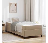 Teenpull Capuchino Bed Frame with Mattress, 80 x 200 cm upholstered Fabric, Wood Crafted Slat Base, Medium Firm Pocket Springs, Bedroom Use, Durable Support for One Sleeper