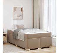 Teenpull Capuchino Fabric Bed Frame with Mattress, 120 x 190 cm, slatted Base, Sturdy Wooden Structure, Bedroom Platform for Two, Modern Rest Support