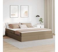 Teenpull Capuchino Leather Bed with Storage, 2-Piece Set, Super King 180 x 200 cm Mattress, Hydraulic Lift Platform Frame, Black Metal Structure, Space-Saving Bedroom Base for Adult Home Use
