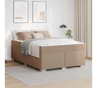 Teenpull Capuchino upholstered Bed Frame with Mattress, 160 x 200 cm King Size, Fixed Slat Base, Wooden Structure, Modern Bedroom Support for 2 People, Durable Comfort and Easy Care