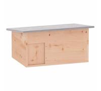 Teenpull Casa de erizo de madera maciza de abeto 45 x 33 x 22 cm con techo de poliéster resistente a la intemperie y entrada de laberinto, refugio seguro para erizos y animales pequeños en el jardín