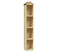 Teenpull Cobertizo de madera de pino impregnada de 40 x 33 x 222 cm con 4 grandes estantes abiertos resistentes a la intemperie para jardín, terraza, espacio de almacenamiento exterior y