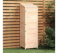 Teenpull Cobertizo de madera maciza de abeto, 55 x 52 x 174,5 cm, cobertizo de jardín con mucho espacio de almacenamiento para jardín y terraza, armario de almacenamiento resistente a la intemperie