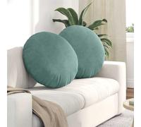 Teenpull Cojín de terciopelo verde mar Ø60 x 21 cm, 2 unidades, cojín suave para silla, banco, sillón, antideslizante y extraíble, cojín ergonómico para balcón, terraza, cocina, comedor