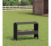 Teenpull Comedero para animales de granja negro de acero laminado en frío 79 x 35 x 62 cm resistente a la intemperie 15 kg capacidad para interior y exterior fácil montaje duradero