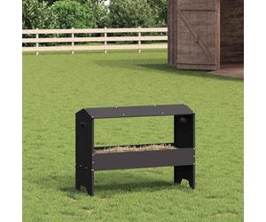 Teenpull Comedero para animales de granja negro de acero laminado en frío 79 x 35 x 62 cm resistente a la intemperie 15 kg capacidad para interior y exterior fácil montaje duradero