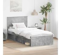 Teenpull Concreto Bed Frame 90 x 200 cm Solid Pine Wood Single Bed Frame with slatted Base, headboard, Sturdy Platform, Easy Care, for Bedroom, Adult Guest Home