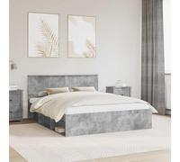 Teenpull Concreto King Size Bed Frame Solid Pine Wood, slatted Base, headboard, 210 x 163 x 90 cm, Supports 200 kg, Modern Bedroom Setup for restful Sleep and Easy Care