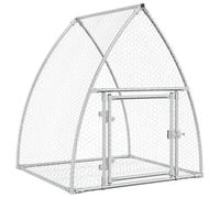 Teenpull Conejera de acero galvanizado plateado, 105 x 100 x 120 cm, con puerta y cerradura, resistente a la intemperie, para conejos, cobayas, roedores, exteriores, jardín, caño compacto y estable