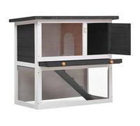 Teenpull Conejera de madera con 1 puerta gris, resistente a la intemperie, para conejos y cobayas, compacto que ahorra espacio con espacio para dormir, adecuado para uso en interiores y exteriores