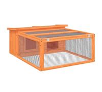 Teenpull Conejera marrón de madera maciza de pino con recinto al aire libre, 117,5 x 97 x 47,5 cm, resistente a la intemperie, para cobayas, roedores y animales pequeños en el jardín y en interiores