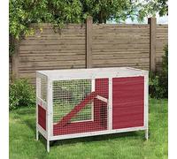 Teenpull Conejera moca de madera maciza de pino 103 x 44 x 69,5 cm con recinto al aire libre, casa para roedores para conejos y cobayas, resistente a la intemperie, para jardín y interior