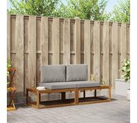 Teenpull Conjunto de sofás de Exterior con cojín 2 pcs en Madera de Acacia Natural para jardín terraza hogar con diseño listonado y Respaldo cómodo para salón Comedor