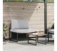 Teenpull Conjunto jardín 2 pcs Gris Claro con Estructura Acero Resistente para terraza y Patio, Incluye sofá, Mesa y sillas para Comedor Exterior, Ideal para reuniones y Ocio al Aire Libre