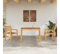 Teenpull Conjunto Jardin Comedor Exterior de Madera de Acacia sólida 3 pcs marrón para terraza Patio balcón con Mesa 110x55 cm y 2 sillas Resistentes para Ocio y reuniones al Aire Libre