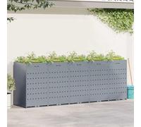 Teenpull Contenedor de basura para carro de acero con recubrimiento en polvo con techo para plantas, 5 contenedores, gris claro, 340 x 77,5 x 121,5 cm, ampliable, ventilado, moderno contenedor de