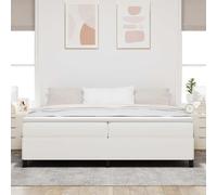 Teenpull Cream Box Spring Bed Frame 200 x 200 cm Velvet Upholstered Pine Wood, Durable Platform Base for Bedroom, Indoor Use, Supports up to 280 kg, Easy Assembly