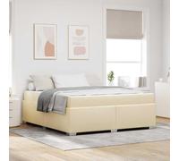 Teenpull Cream upholstered Bed Frame with Pocket Spring Mattress, 180 x 200 cm Super King, Wooden Slat Base, Medium Firm Support for Bedroom Comfort and Daily Sleep
