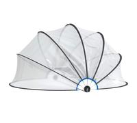 Teenpull Cúpula de piscina 500 x 250 cm transparente con marco de fibra de vidrio, protección UV, plegable, para piscinas empotradas y de hasta 460 cm de diámetro, resistente a la intemperie