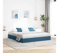 Teenpull Dark Blue Velvet Ottoman Bed Frame 180 x 200 cm Metal Platform Storage Lift Up Support for Bedroom, Adult Use, Space Saving Design, 280 kg Capacity