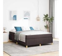 Teenpull Dark Brown Upholstered Bed Frame with Mattress 140 x 190 cm, Wood Based Support, slatted Platform, Storage Ready, for Bedroom, Adult Use, Modern Sleep Comfort