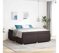 Teenpull Dark Brown Upholstered Bed Frame with Mattress, 180 x 200 cm Super King, Wood Engineered Structure, slatted Base, Bedroom Support for Adult Home Sleep and Daily Comfort