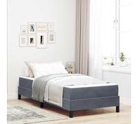 Teenpull Dark Gray Box Spring Bed with Mattress, upholstered Fabric, 80 x 210 cm, Wooden Frame, slatted Support, Medium Firmness, Indoor Bedroom Use, Single Sleeper, Durable Comfort