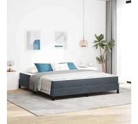Teenpull Dark Gray Box Spring Bed with Mattress, upholstered Fabric Bed Frame, Solid Wood Structure, 180 x 200 cm Super King Size, slatted Support, Modern Bedroom Comfort