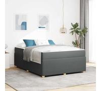 Teenpull Dark Gray Fabric Bed Frame with Mattress 160 x 200 cm, Wooden Structure, slatted Base, Medium Firm Support, Modern Bedroom Setup for 2 Adults, Durable Home Rest Solution