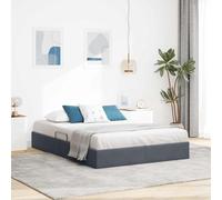 Teenpull Dark Gray Ottoman Bed Frame 140 x 200 cm Velvet, Metal Structure with Powder Coated Finish, Hydraulic Storage, Platform Support for Bedroom, Home, Adult Use, Assembly Required