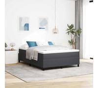 Teenpull Dark Gray Platform Bed Frame 160 x 200 cm Corduroy Upholstered Pine Wood Base, Slatted Support, 280 kg Capacity, Minimalist Bedroom Bed for King Mattress, Easy Assembly, Breathable Comfort