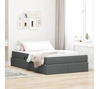Teenpull Dark Gray Storage Bed Frame with Mattress, 120 x 190 cm upholstered Polyester, Metal slatted Base, Hydraulic Lift, Under Bed Storage for Bedroom Space Saving