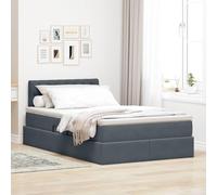 Teenpull Dark Gray Storage Bed with Mattress 120 x 200 cm upholstered Velvet LED Gas Lift headboard Adjustable 78 88 cm Under Bed Storage for Bedroom Comfort and Space Saving
