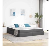 Teenpull Dark Gray Storage Bed with Mattress, Super King 180 x 200 cm, Metal Frame, Hydraulic Lift, upholstered Polyester, slatted Base, Bedroom Space Saving