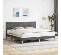 Teenpull Dark Gray Upholstered Bed Frame with Headboard, 180 x 200 cm, Plywood Slat Base, Bedroom Support for Adult Couples, Indoor Use, Easy Clean, Modern Home Comfort