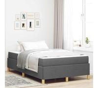 Teenpull Dark Gray Upholstered Bed Frame with Mattress 120 x 190 cm, Wooden Slat Base, Storage Support, Modern Bedroom Platform, Space Saving, Durable Comfort for Adult Guest Room