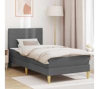 Teenpull Dark Gray Upholstered Bed Frame with Mattress, 90 x 190 cm, Wooden headboard, Plywood Structure, Storage Space, Indoor Use, Comfort and Support for Bedroom or Guest Room