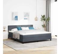 Teenpull Dark Gray Velvet Box Spring Bed, Super King 180 x 200 cm, Bed Frame with slatted Support, Adjustable headboard, Modern Bedroom Platform for Adults, Home Sleep Comfort and Stable Structure