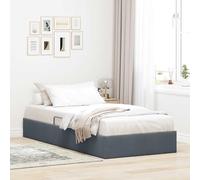 Teenpull Dark Gray Velvet Ottoman Bed Frame 90 x 190 cm Metal Structure with Lift Storage for Bedroom, One Person, 140 kg Capacity, Indoor Use and Easy Assembly