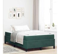 Teenpull Dark Green upholstered Bed Frame with Mattress, 120 x 190 cm, Engineered Wood, slatted Base, Modern Bedroom Support, Two Person Use, Durable Comfort for Home Rest
