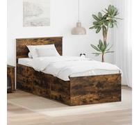 Teenpull Daybed Sofa with Drawer, Smoked Oak and Black Engineered Wood, 90 x 200 cm, 6 Drawers, Adjustable Support, slatted Base, Water-Resistant Finish, Space-Saving Indoor Guest Bed