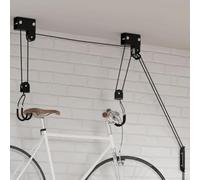 Teenpull Elevador de techo de acero de 57 kg de capacidad de carga con freno de seguridad y cuerdas de nailon para bicicleta, bicicleta eléctrica, kayak, escalera que ahorra espacio de almacenamiento