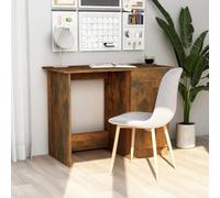 Teenpull Escritorio de madera de roble ahumado 100 x 50 x 76 cm, con cajón y puerta, ideal para oficina en casa y habitación infantil