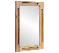 Teenpull Espejo de baño marrón de madera maciza de mango, 50 x 70 x 3 cm, rectangular, duradero, para interiores, muebles de baño con estilo