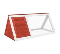 Teenpull Establo para animales pequeños de madera de abeto lacada con rejilla de alambre, 98 x 50 x 41 cm, resistente a la intemperie y compacto, adecuado como conejera y jaula para roedores para